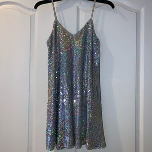 ASOS NWT Silver Sequin new years party dress 2